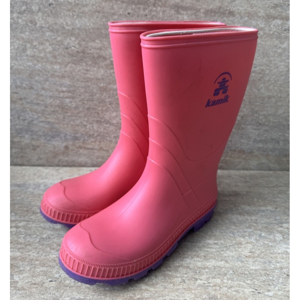 Kamik Pink‎ & Purple Kids Rain Boots Sz 3